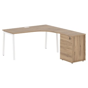 Стол эргономичный с тумбой ELCET 1518(R) 1560х1880х750 EDIS