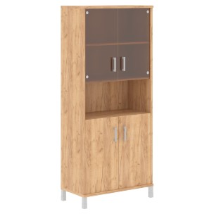 Шкаф высокий с малыми стеклянными и глухими дверьми B 430.10 900х450х2054 BORN